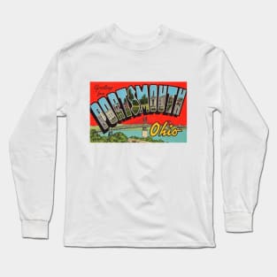 Greetings from Portsmouth Ohio, Vintage Large Letter Postcard Long Sleeve T-Shirt